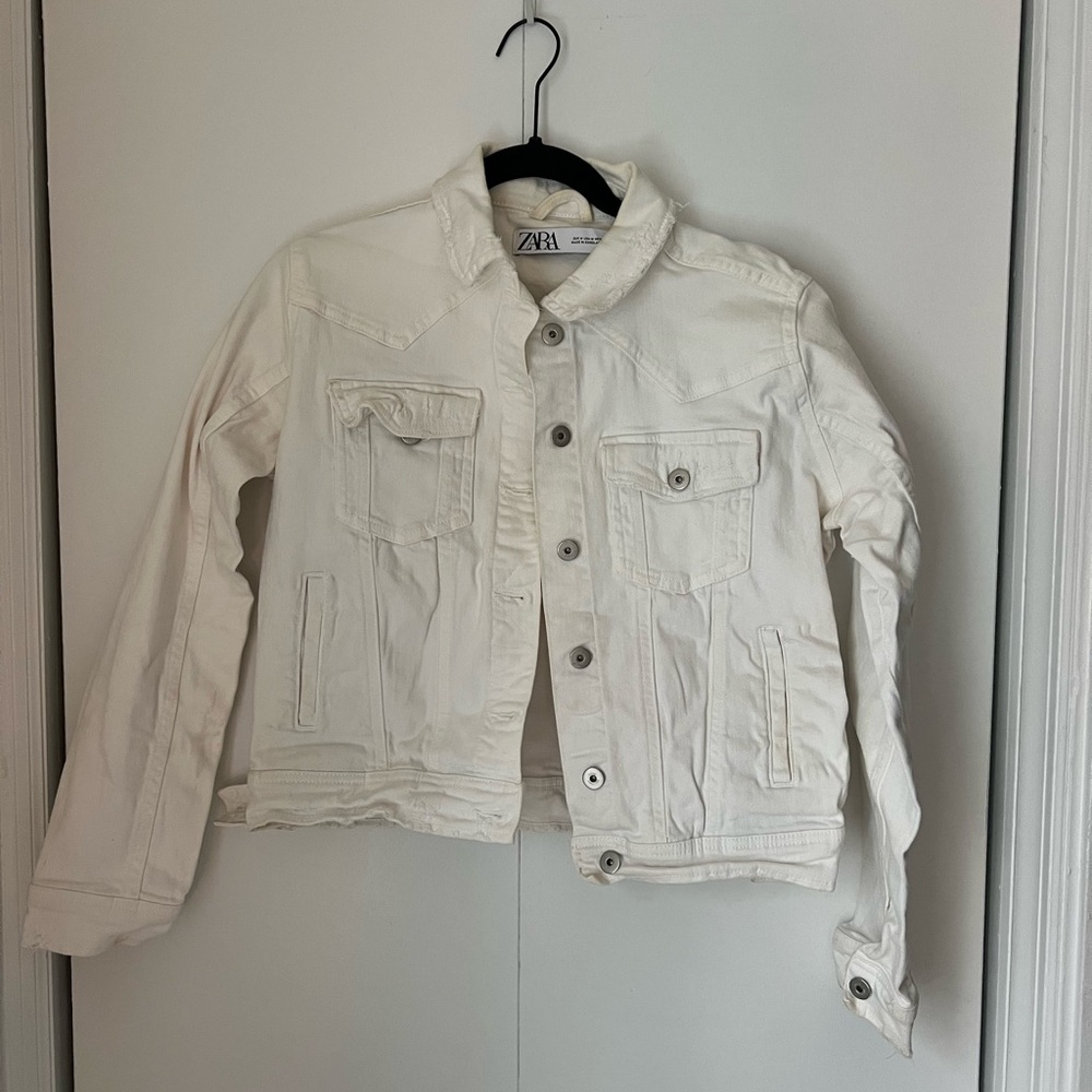 Zara White Jean Jacket